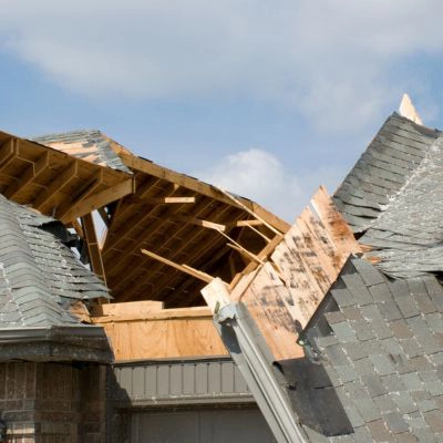 roof that was torn apart during a hurricane