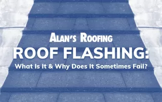 header image showing roofing tiles with text overlay about roof flashing functionality and common failure points